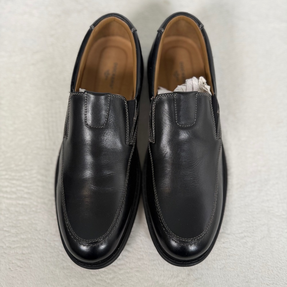 New Dockers Mens 90-3274 Leather Moc Toe Slip On Loafers Size 13M Black Mens
